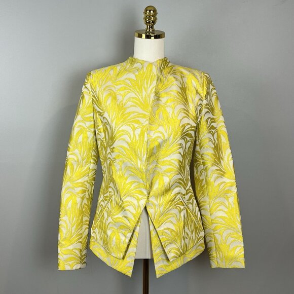 INTERMIX Jackets & Blazers - Intermix Bayley Jacket Womens Size Medium Printed Yellow Metallic Evening NWT